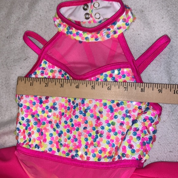 Weissman Costume “Oh me Oh my Oh you!” Child small. Pink and yellow with sequins - Picture 12 of 16